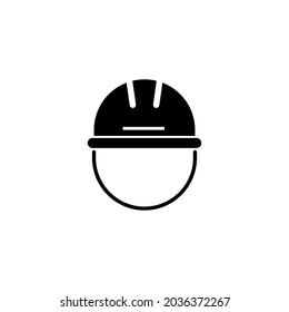 Helmet icon. Builder safety helmet vector icon isolated on white background. Construction symbol. 