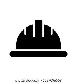 Helmet icon. Builder safety helmet vector icon color editable