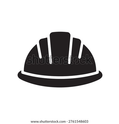 Helmet icon. Builder safety helmet vector icon color editable