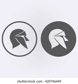 Helmet icon in circle . Vector illustration
