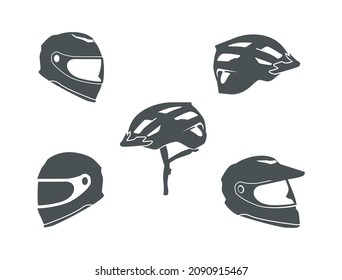 helmet icon collections. including bike helmet and motorbike helmet.