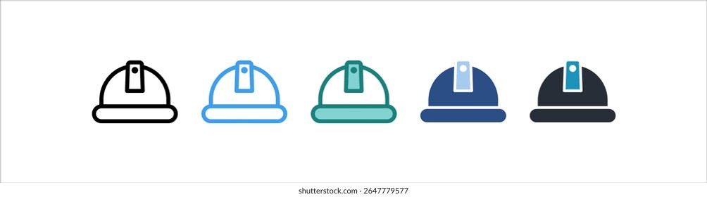 Helmet Icon In Different Style Vector