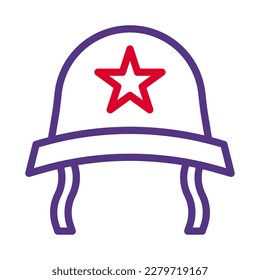 helmet icon duocolor style red purple colour military illustration vector army element and symbol perfect. Icon sign from modern collection for web.