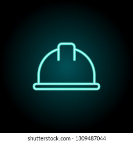 helmet icon. Elements of construction in neon style icons. Simple icon for websites, web design, mobile app, info graphics