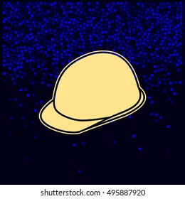 Helmet icon. Flat design style stock vector illustration