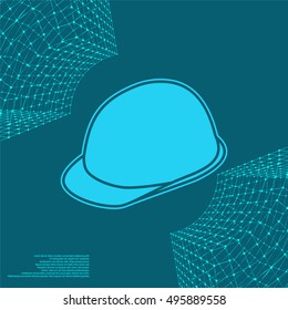 Helmet icon. Flat design style stock vector illustration