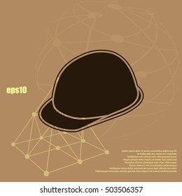 Helmet icon. Flat design style stock vector illustration