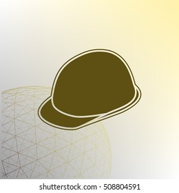 Helmet icon. Flat design style stock vector illustration