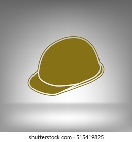 Helmet icon. Flat design style stock vector illustration