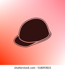 Helmet icon. Flat design style stock vector illustration