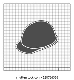 Helmet icon. Flat design style stock vector illustration