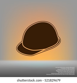 Helmet icon. Flat design style stock vector illustration