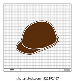 Helmet icon. Flat design style stock vector illustration