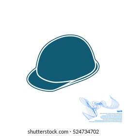 Helmet icon. Flat design style stock vector illustration