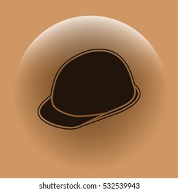 Helmet icon. Flat design style stock vector illustration