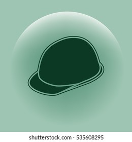 Helmet icon. Flat design style stock vector illustration