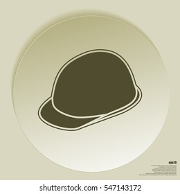 Helmet icon. Flat design style stock vector illustration