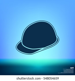 Helmet icon. Flat design style stock vector illustration