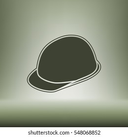 Helmet icon. Flat design style stock vector illustration
