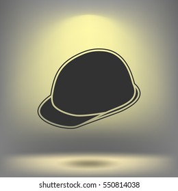 Helmet icon. Flat design style stock vector illustration