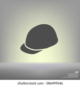 Helmet icon. Flat design style stock vector illustration