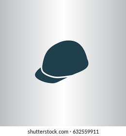 Helmet icon. Flat design style stock vector illustration