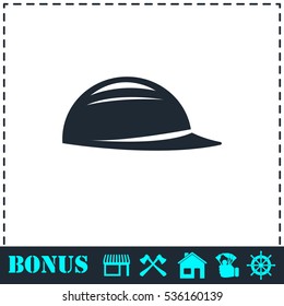Helmet icon flat. Simple vector symbol and bonus icon