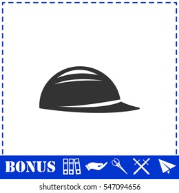 Helmet icon flat. Simple vector symbol and bonus icon