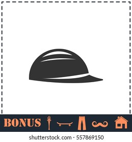 Helmet icon flat. Simple vector symbol and bonus icon