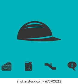 Helmet icon flat. Simple vector symbol and bonus icon