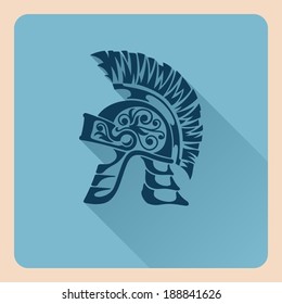 Helmet icon, Flat style, vector