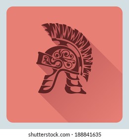 Helmet icon, Flat style, vector