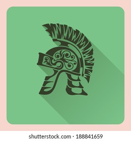 Helmet icon, Flat style, vector