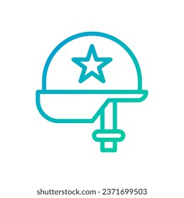 Helmet icon gradient green blue colour military vector army element and symbol perfect.