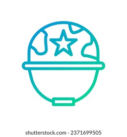 Helmet icon gradient green blue colour military vector army element and symbol perfect.