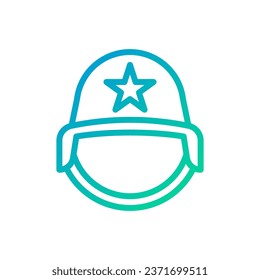 Helmet icon gradient green blue colour military vector army element and symbol perfect.