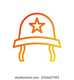 Helmet icon gradient red yellow colour military vector army element and symbol perfect.