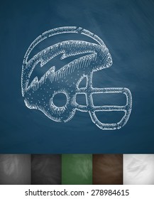 helmet icon. Hand drawn vector illustration. Chalkboard Design