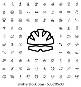 Helmet icon illustration isolated vector sign symbol. sports icons vector set.