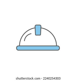 Helmet icon illustration. Two tone icon style. icon related to construction. Simple vector design editable