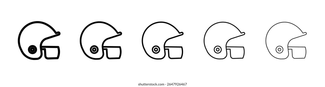 Helmet icon isolated vector on white background set