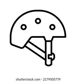Helmet Icon. Line Art Style Design Isolated On White Background