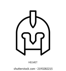 helmet icon. Line Art Style Design Isolated On White Background