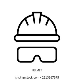 helmet icon. Line Art Style Design Isolated On White Background