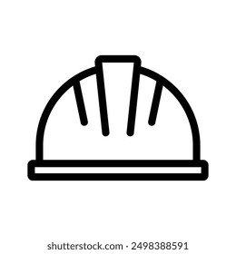 Helmet icon linear logo mark in black and white