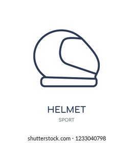 Helmet icon. Helmet linear symbol design from sport collection. Simple outline element vector illustration on white background