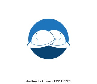 Helmet icon logo vector