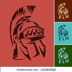Helmet icon logotype design template, Flat style, Color options, Stylized business logo idea, Vector illustration
