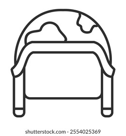 Helmet icon, Military symbol outline icon, editable vector illustration and transparent graphic element. Isolated on white background