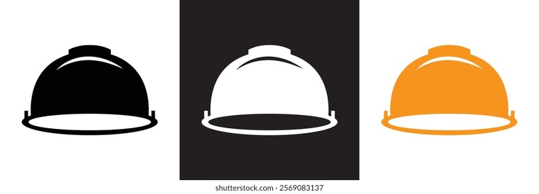 Helmet icon. Motorcycle helmets. Racing helmet. construction helmet icon. Safety helmet.   isolated on white and black background. vector illustration. EPS 10